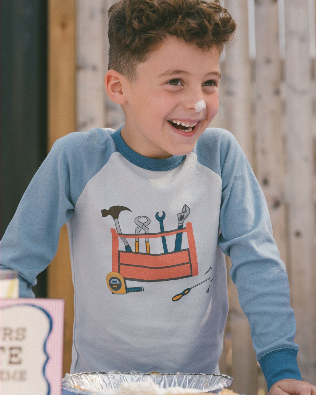 Organic Cotton Long Sleeve Top And Pants Two-Piece Pajama Set Tools