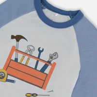 Organic Cotton Long Sleeve Top And Pants Two-Piece Pajama Set Tools