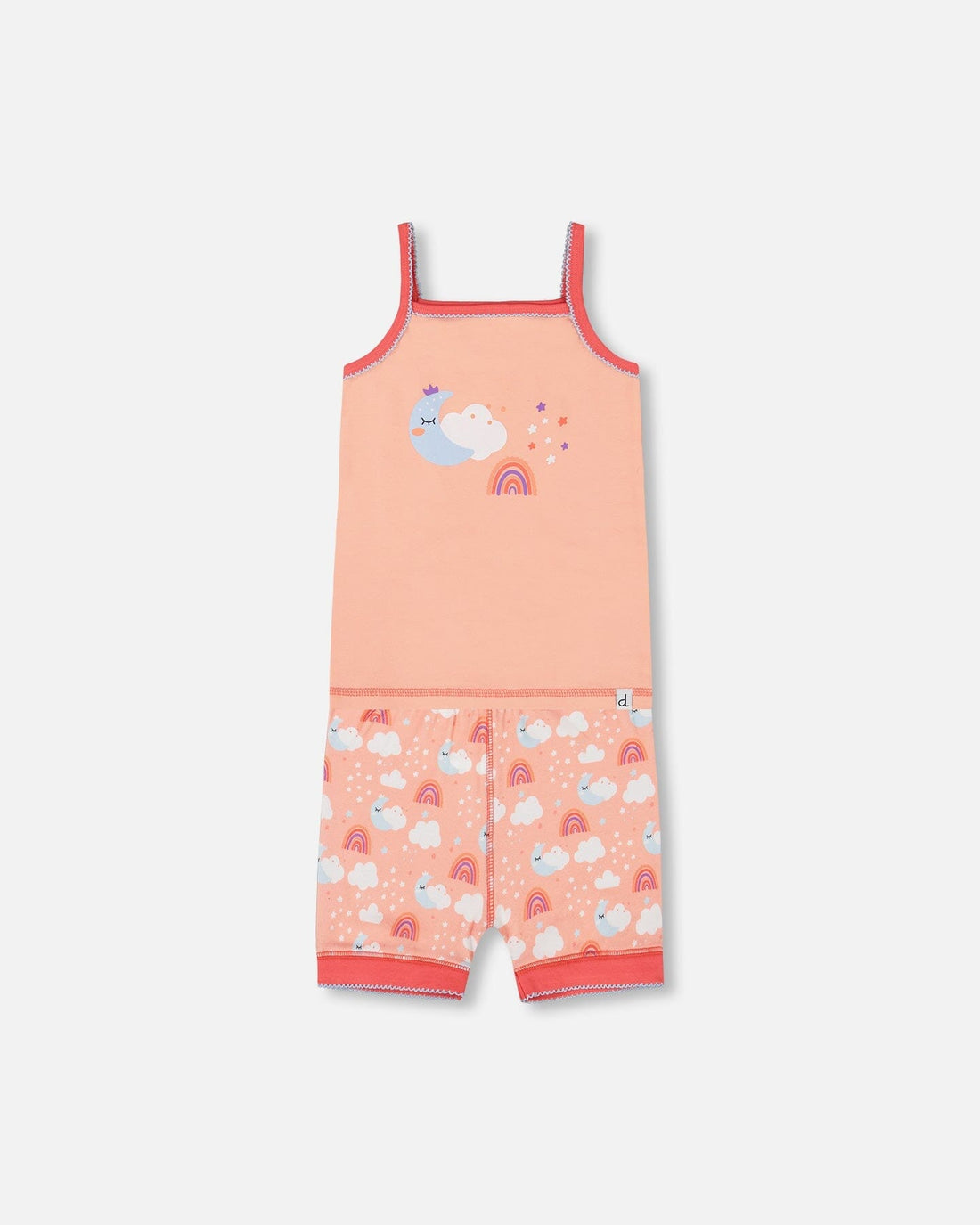 Organic Cotton Tank Top And Shorts Pajama Set Rainbow