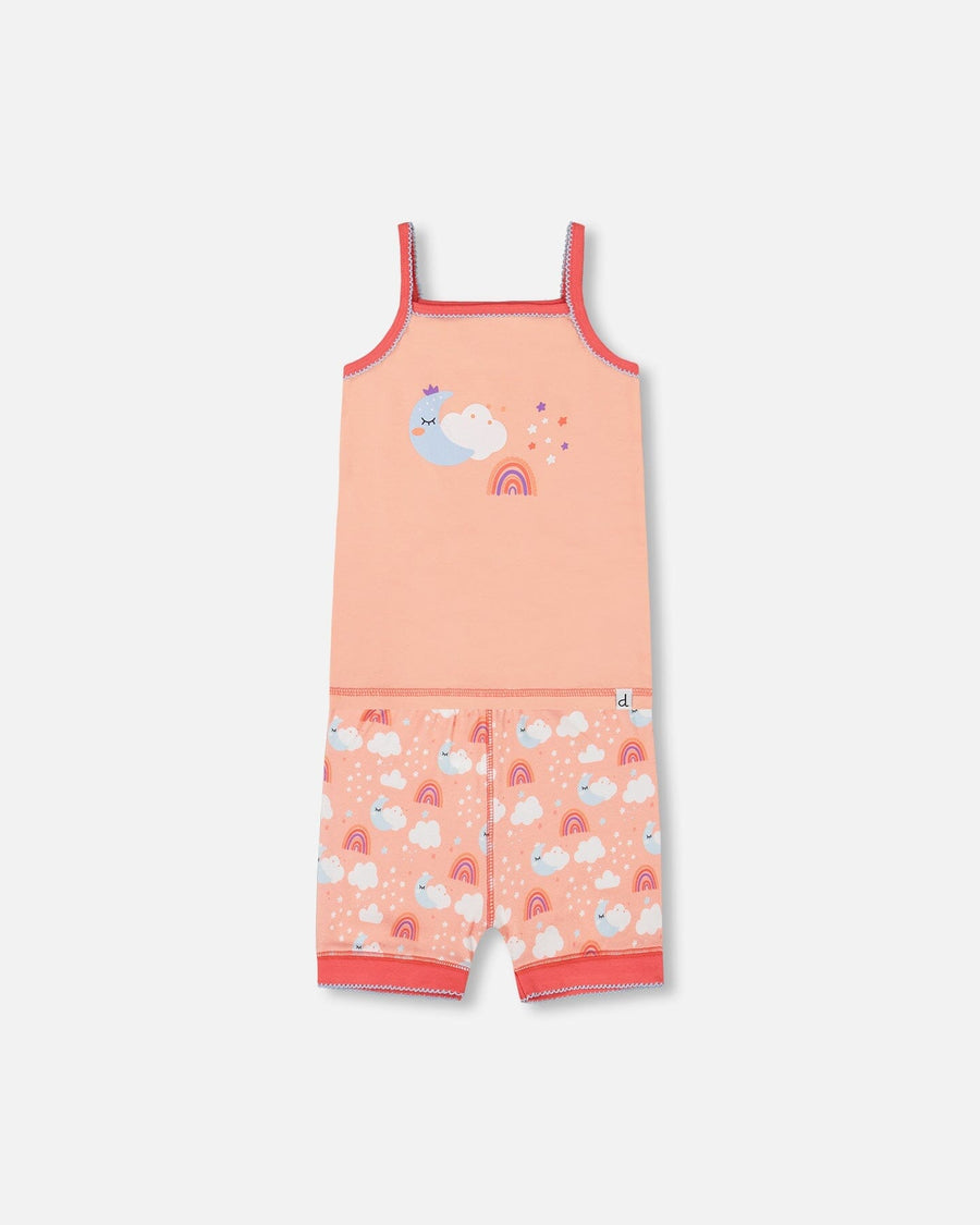 Organic Cotton Tank Top And Shorts Pajama Set Rainbow