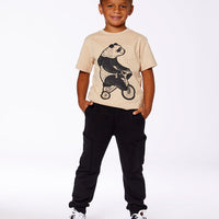 French Terry Sweatpants With Side Pockets Black