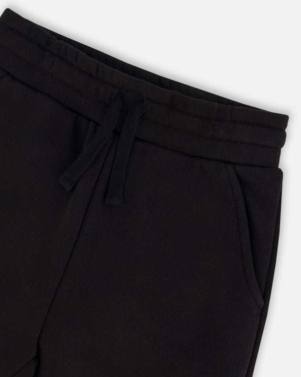 French Terry Sweatpants With Side Pockets Black