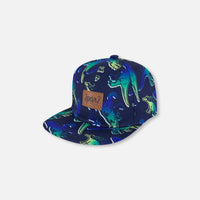Printed Cap Blue And Green Dino On Navy