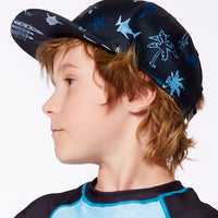 Printed Cap Light Blue Beach On Black