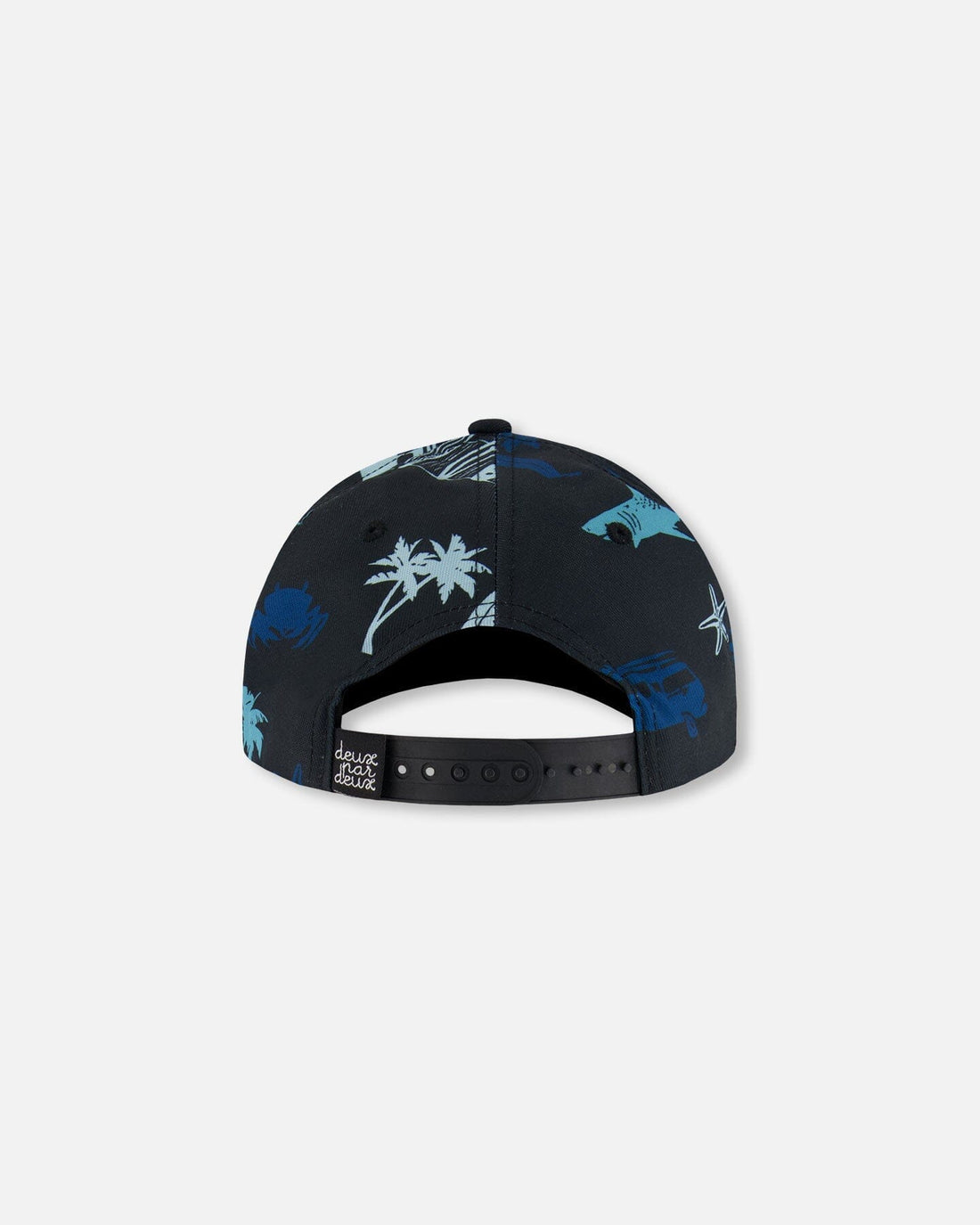 Printed Cap Light Blue Beach On Black