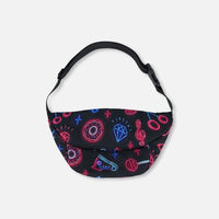 Printed Fanny Pack Black And Blue And Pink Items
