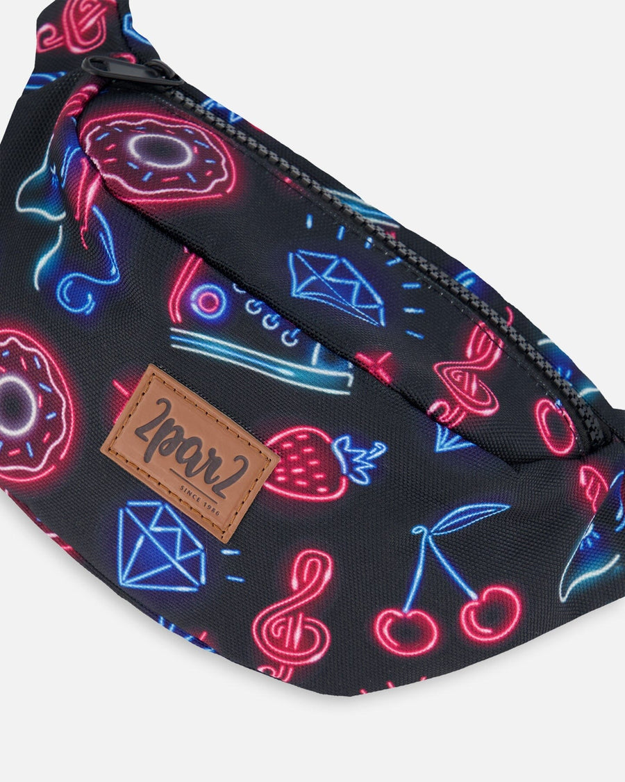 Printed Fanny Pack Black And Blue And Pink Items