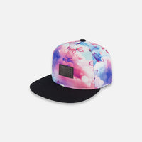 Printed Cap Butterflies On Multicolored And Black Background