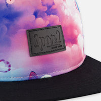 Printed Cap Butterflies On Multicolored And Black Background