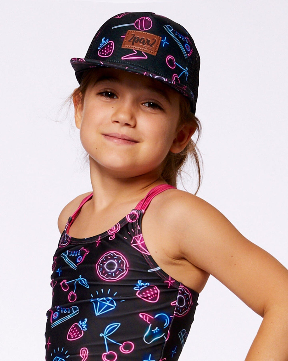 Printed Cap Black And Blue And Pink Items