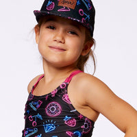 Printed Cap Black And Blue And Pink Items