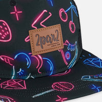 Printed Cap Black And Blue And Pink Items