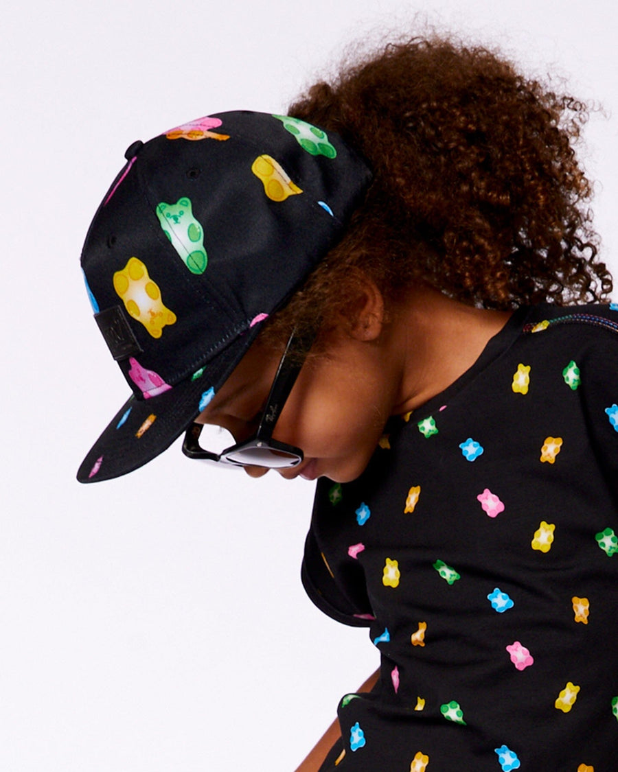 Printed Cap Black And Multicolored Gummies