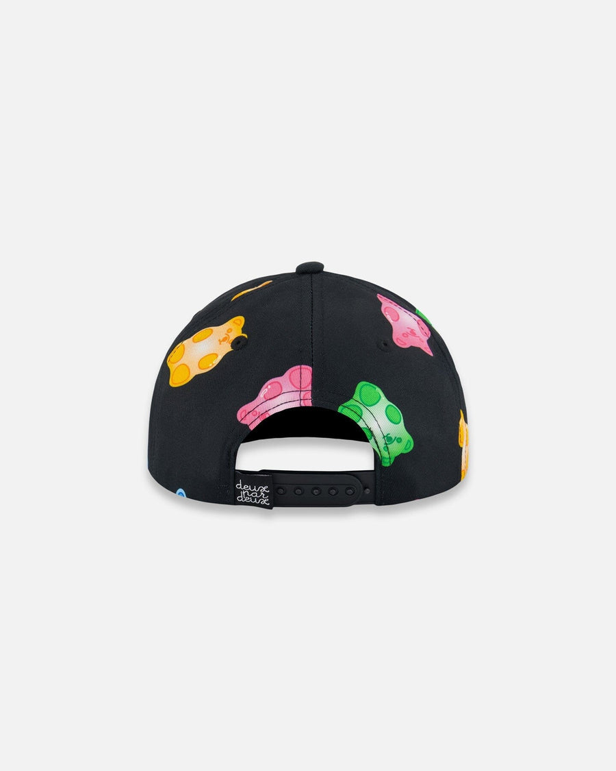 Printed Cap Black And Multicolored Gummies