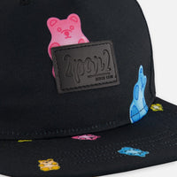 Printed Cap Black And Multicolored Gummies