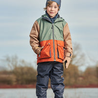 3-In-1 Mid-Season Outerwear Set Gray, Beige, Orange, And Sage