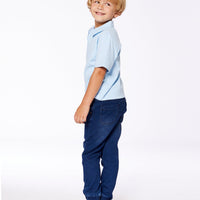 French Terry Denim Jogger Pant Dark Denim Blue