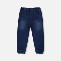 French Terry Denim Jogger Pant Dark Denim Blue