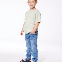 French Terry Denim Jogger Pant Denim Blue