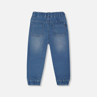 French Terry Denim Jogger Pant Denim Blue
