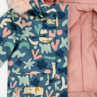 Two-Piece Discover Snowsuit With Printed Jacket Dusty Pink