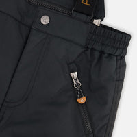 Two-Piece Play Snowsuit With Colorblocked Jacket Black