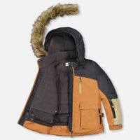 Two-Piece Play Snowsuit With Colorblocked Jacket Black