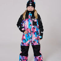 One-Piece Play Snowsuit Black Butterfly Print