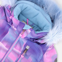 One Piece Play Snowsuit Printed Purple Geo