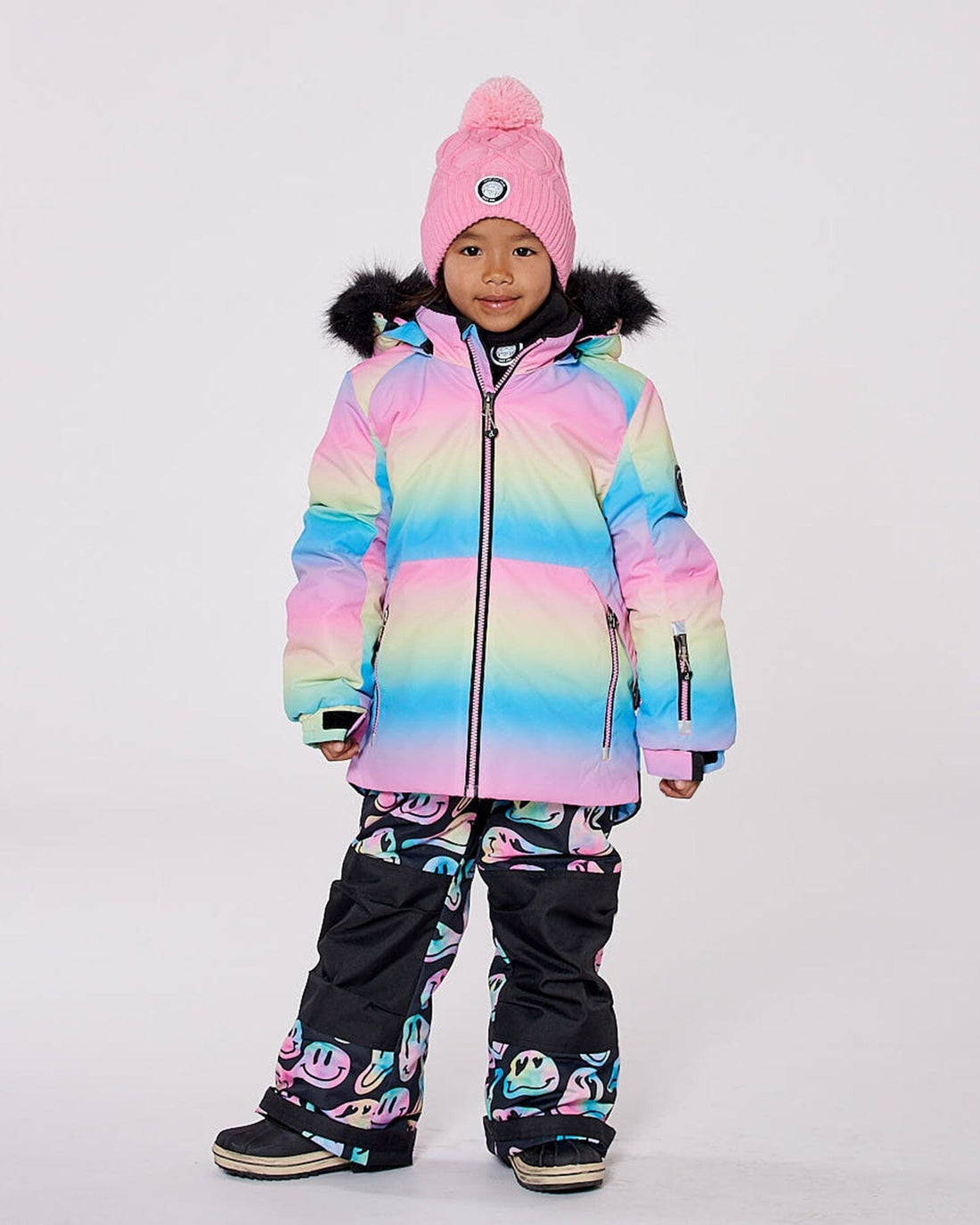 Two-Piece Play Snowsuit Smiley Face Girl