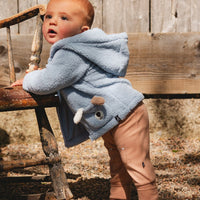 Plush Hooded Jacket Light Blue