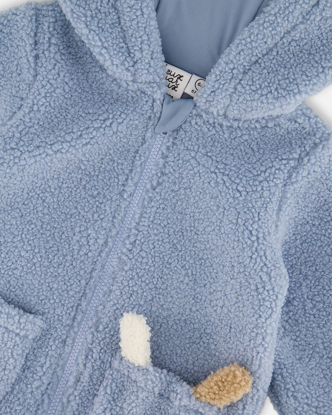 Plush Hooded Jacket Light Blue
