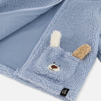Plush Hooded Jacket Light Blue