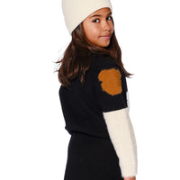 Knitted Sweater Black With Bear Intarsia