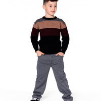 Color Block Knit Sweater Red And Black