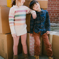 Long Sleeve Flannel Shirt Blue And Brown Plaid