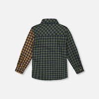Long Sleeve Flannel Shirt Yellow And Green Plaid