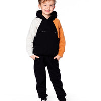 Pullover Hooded Fleece Sweatshirt With Zip Pocket Black