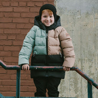 Colorblocked Puffy Winter Coat Black