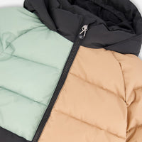 Colorblocked Puffy Winter Coat Black