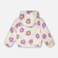 Reversible Mid-Season Sherpa Jacket Lavender Flower