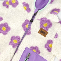 Reversible Mid-Season Sherpa Jacket Lavender Flower