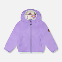 Reversible Mid-Season Sherpa Jacket Lavender Flower