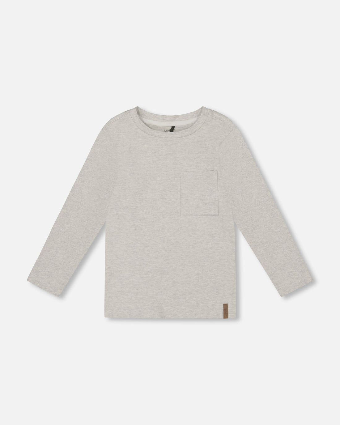 Organic Cotton Jersey Pocket T-Shirt Heather Beige Gray