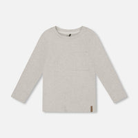 Organic Cotton Jersey Pocket T-Shirt Heather Beige Gray