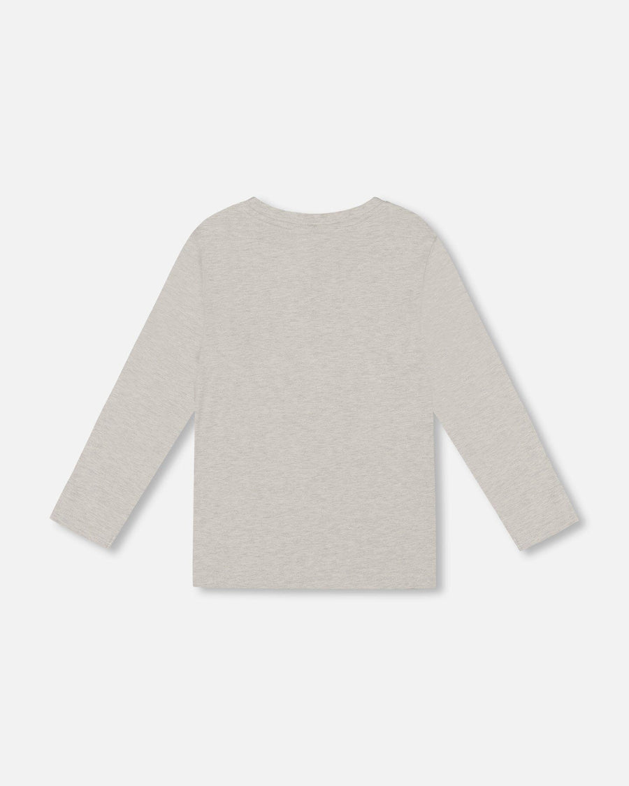 Organic Cotton Jersey Pocket T-Shirt Heather Beige Gray