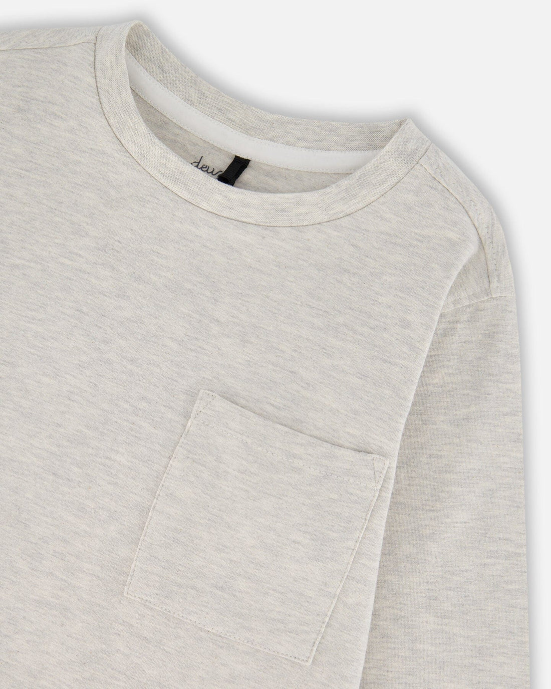 Organic Cotton Jersey Pocket T-Shirt Heather Beige Gray