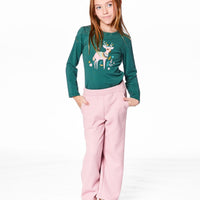 Waffle Flare Leg Pants Dusty Pink