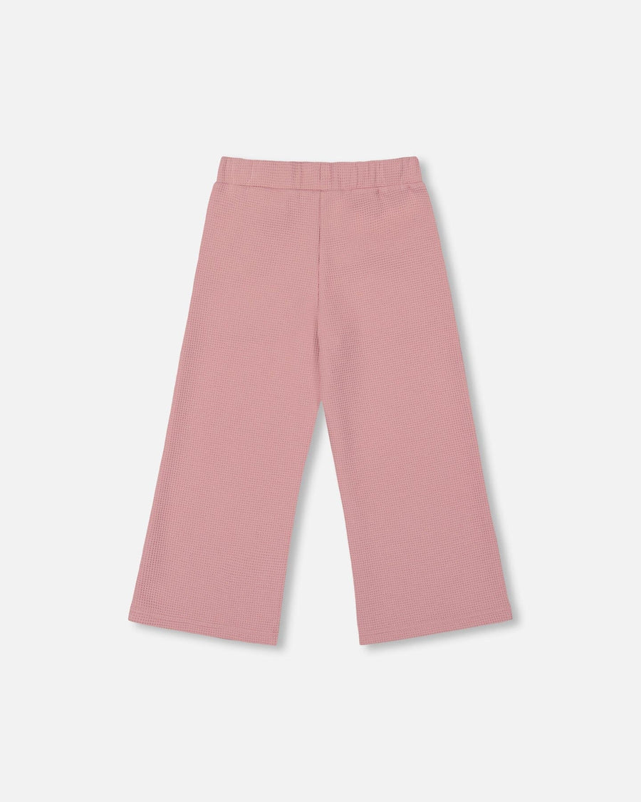 Waffle Flare Leg Pants Dusty Pink
