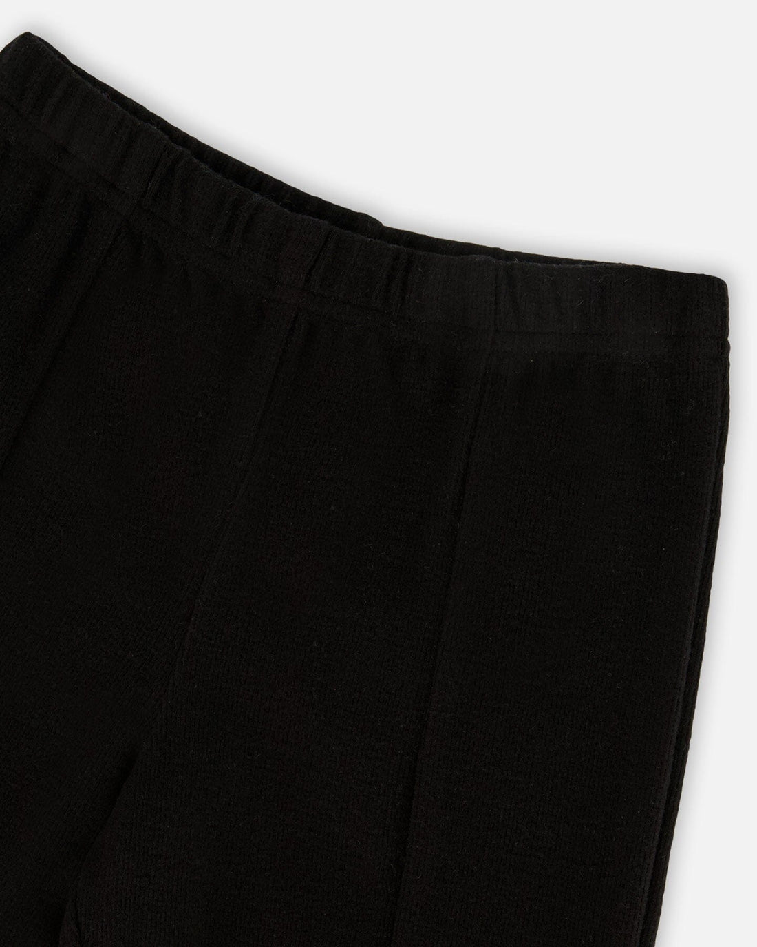 Ribbed Leggings Bootleg With Slit Black